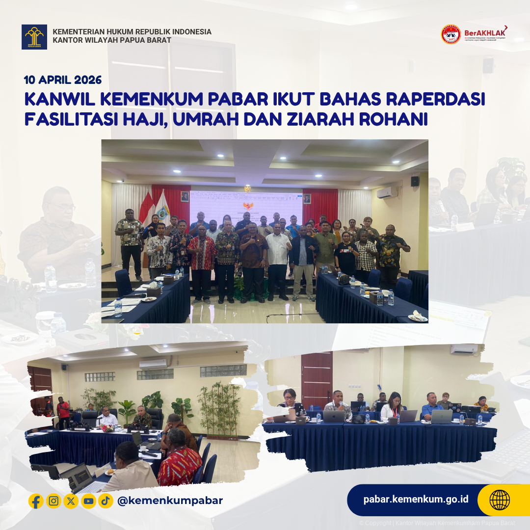 Kanwil Kemenkum Pabar Ikut Bahas Raperdasi Fasilitasi Haji, Umrah dan Ziarah Rohani