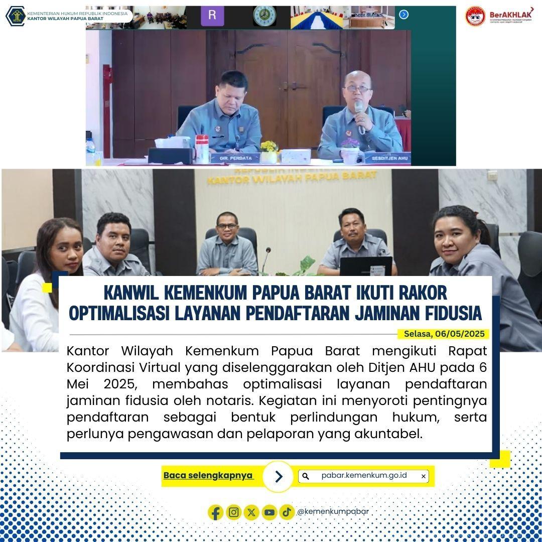 KANWIL RAKOR OPTIMALISASI LAYANAN FIDUSIA
