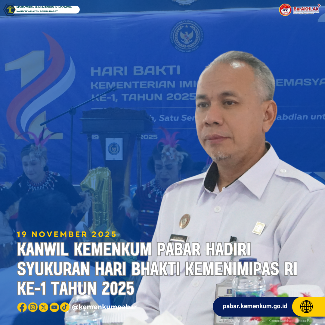 KANWIL KEMENKUM PABAR HADIRI SYUKURAN HARI BHAKTI KEMENIMIPAS RI KE 1 TAHUN 2025