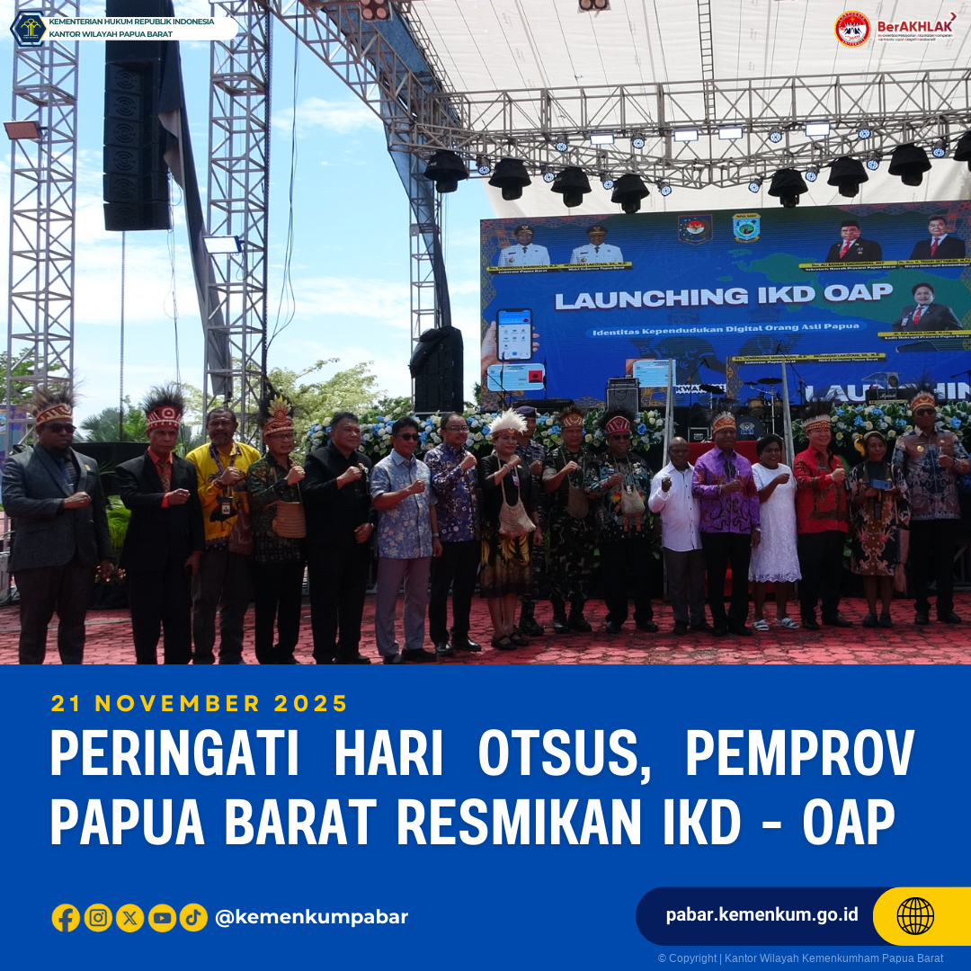 Peringati Hari Otsus, Pemprov Papua Barat Resmikan IKD-OAP