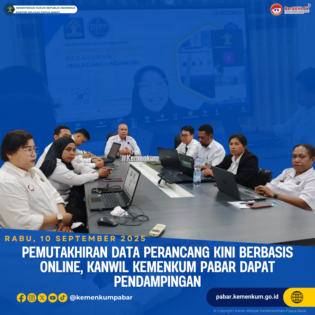 Pemutakhiran Data Perancang Kini Berbasis Online Kanwil Kemenkum Pabar Dapat Pendampingan