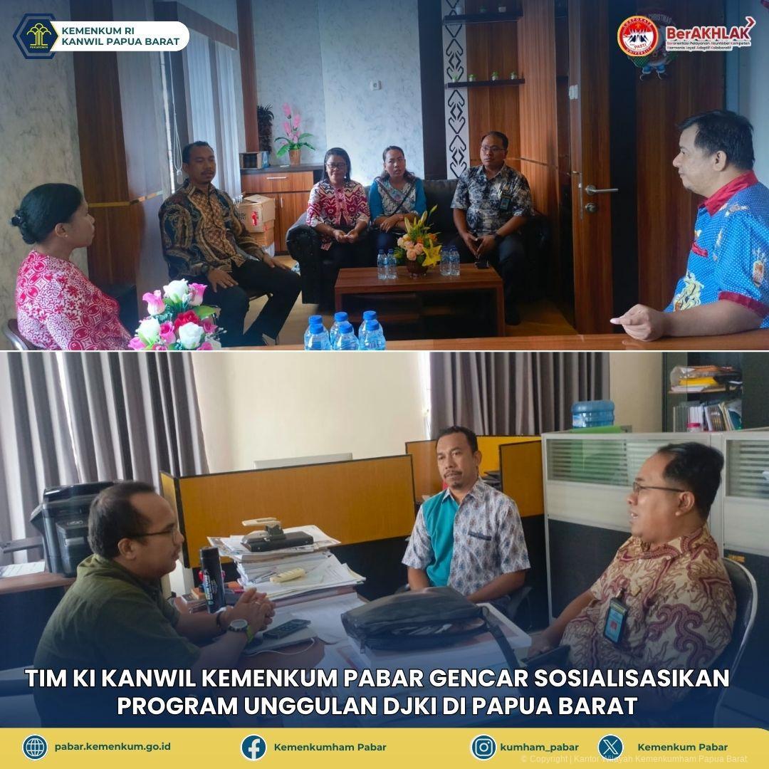 Tim KI Kanwil Kemenkum Pabar Gencar Sosialisasikan Program Unggulan DJKI di Papua Barat