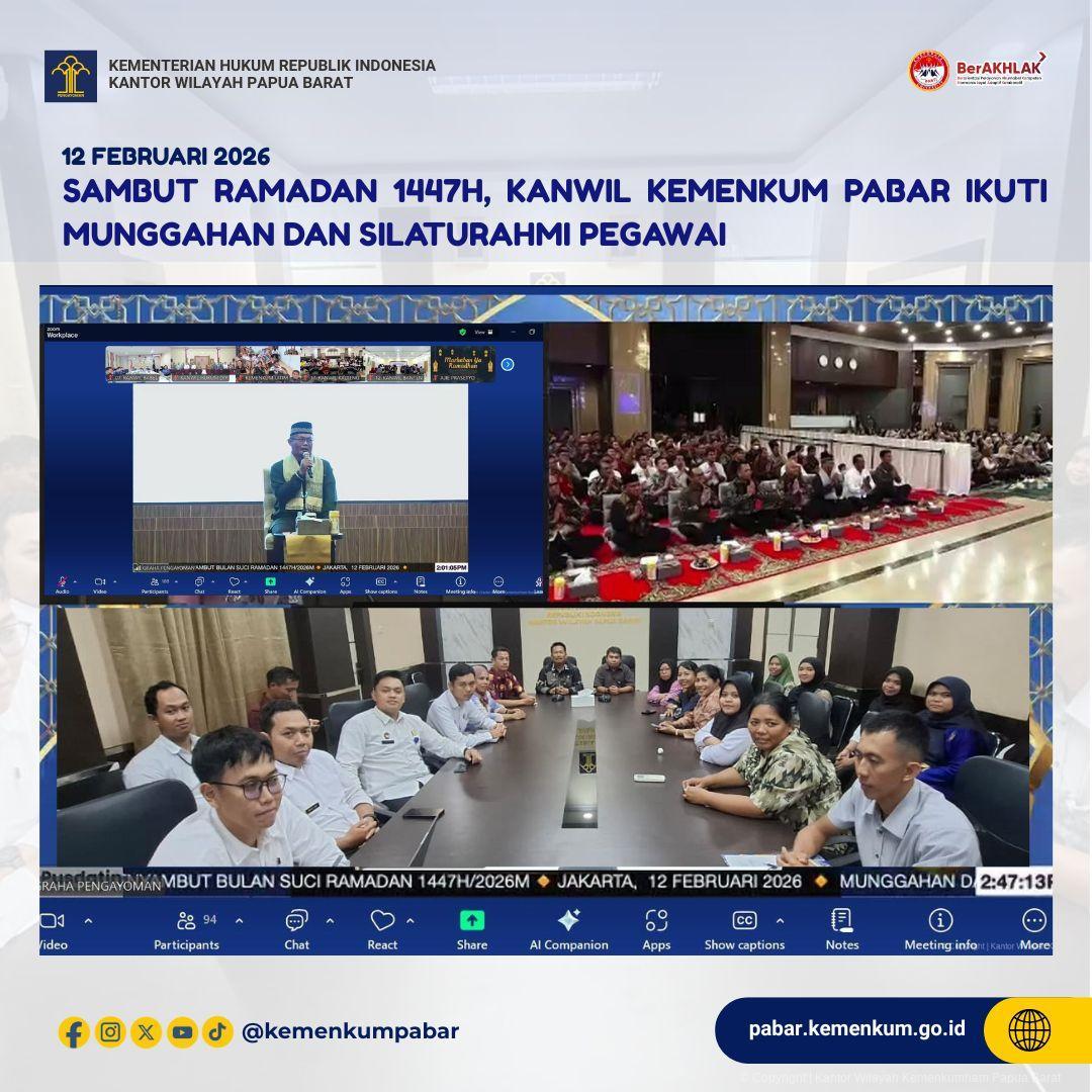 Sambut Ramadan 1447H, Kanwil Kemenkum Pabar Ikuti Munggahan dan Silaturahmi Pegawai 