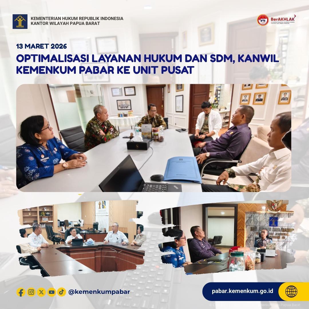 Optimalisasi Layanan Hukum dan SDM, Kanwil Kemenkum Pabar ke Unit Pusat