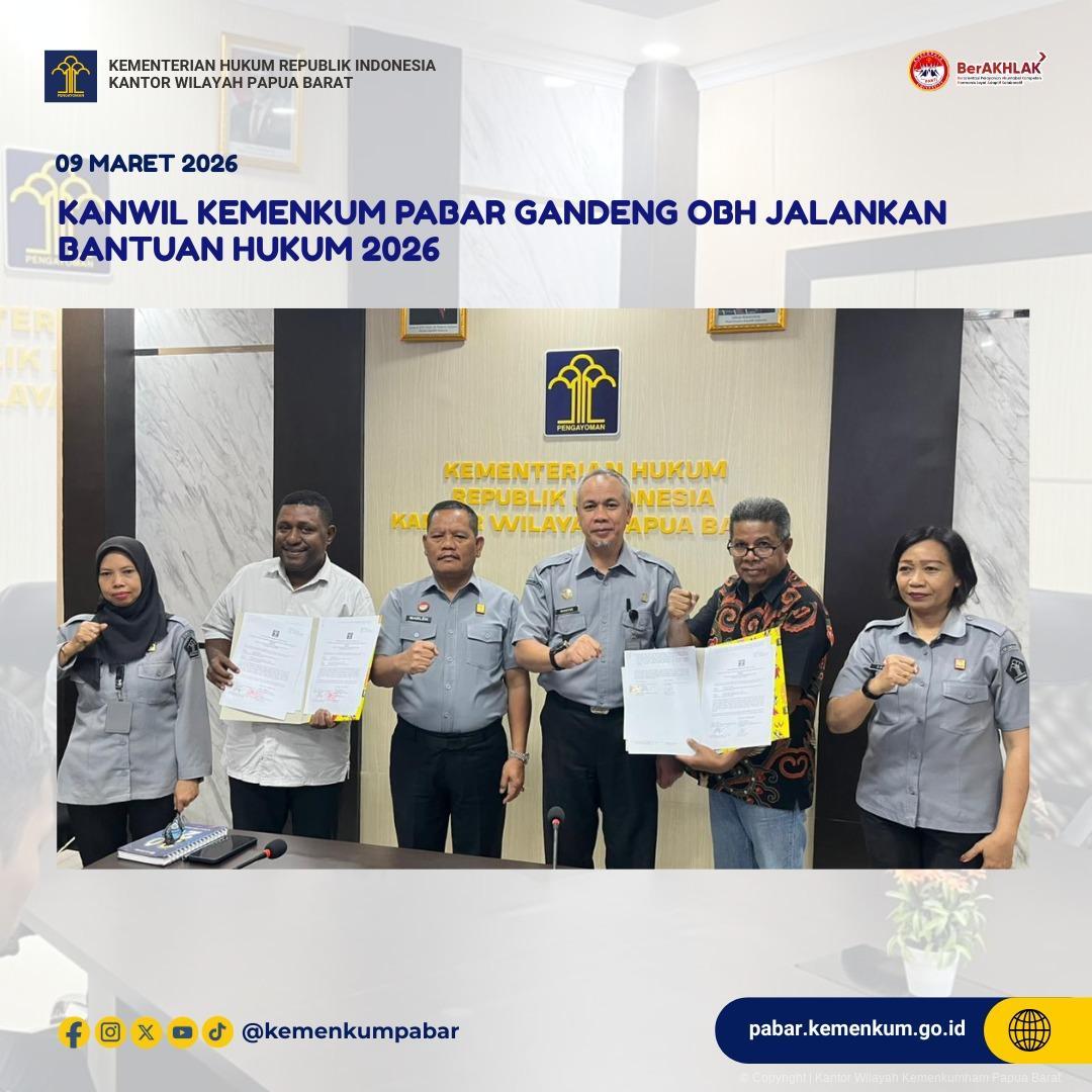 Kanwil Kemenkum Pabar Gandeng OBH Jalankan Bantuan Hukum 2026